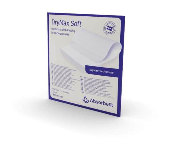 DryMax Soft is a sterile, conformable, superabsorbent dressing for exuding wounds.